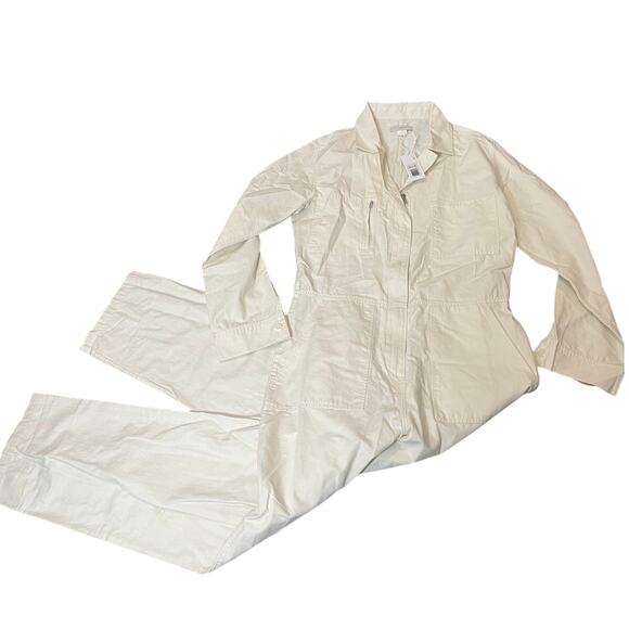 NEW Outerknown Station Jumpsuit Women Small Utility Coveralls Cargo Linen Cotton - Picture 2 of 11